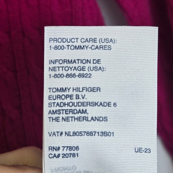 Tommy Hilfiger Boat Neck Cable Knit Sweater, Pink/Gold Accent, Women's Size XL - Picture 10 of 13